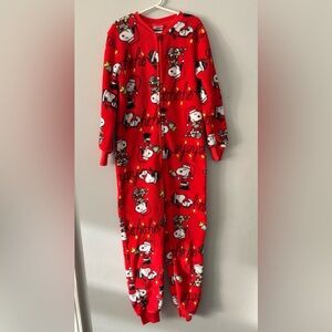 Peanuts Snoopy Christmas Holiday Plush Pajamas Sleeper, Unisex